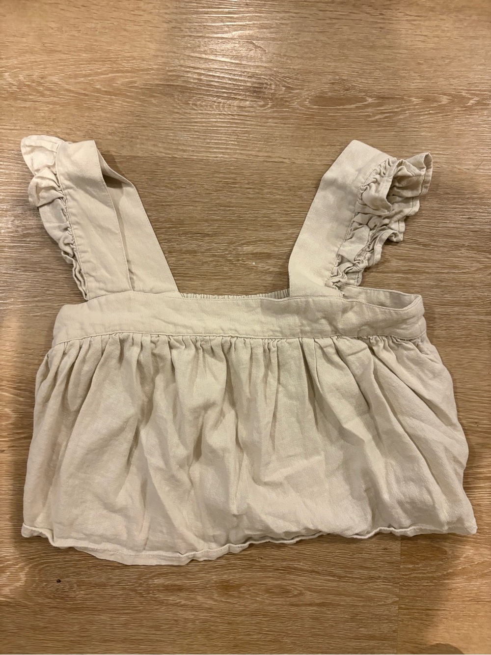Celebrity Pink Cream Ruffle Tank Top